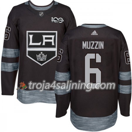 Los Angeles Kings tröja Jake Muzzin 6 1917-2017 100th Anniversary Adidas Svart Authentic - NHL Tröjor Herr